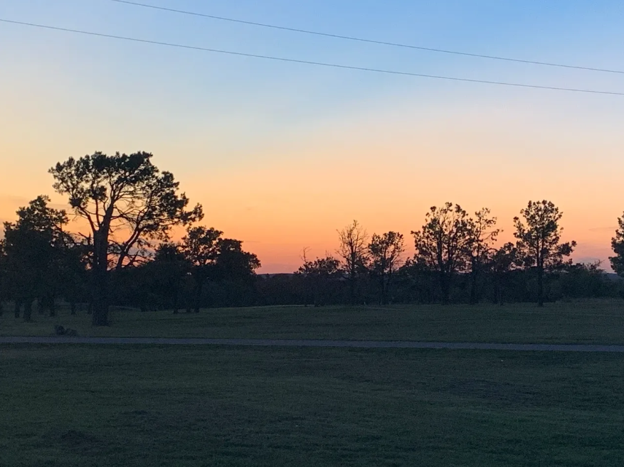 Golf course at sunset
